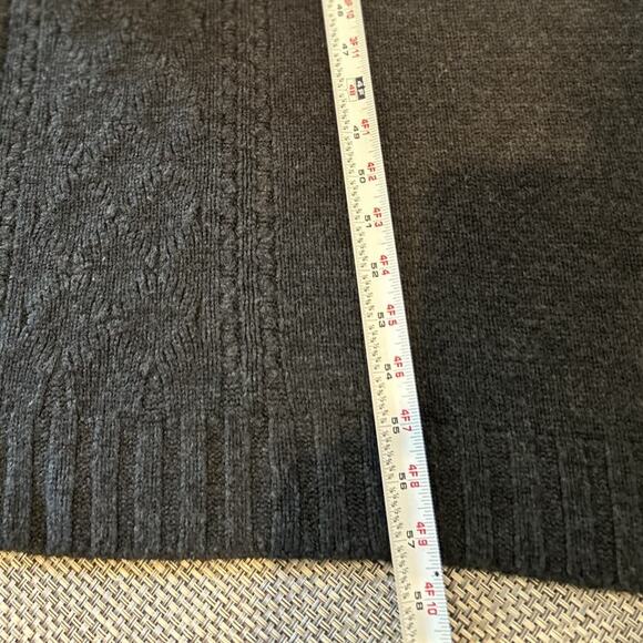 D & BOND Ecuador Convertible Button Cape Poncho Gray Cable Knit Lagenlook Wool - Picture 4 of 5